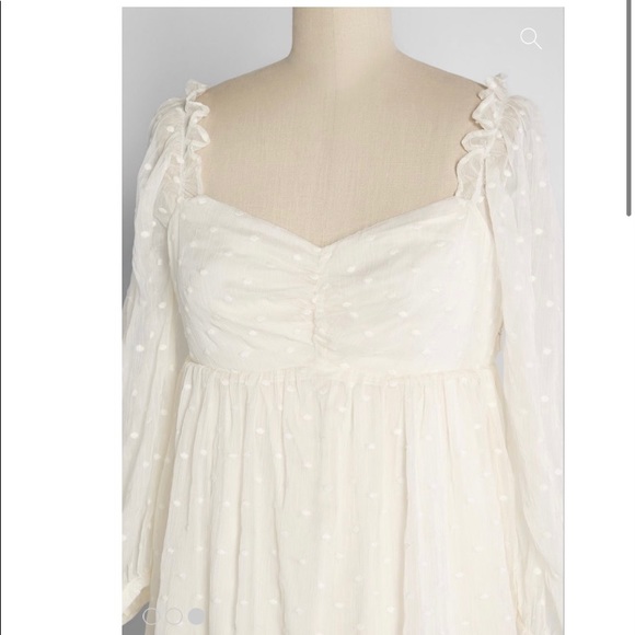 🆕 ModCloth White Babydoll Dress size Large - Picture 3 of 13